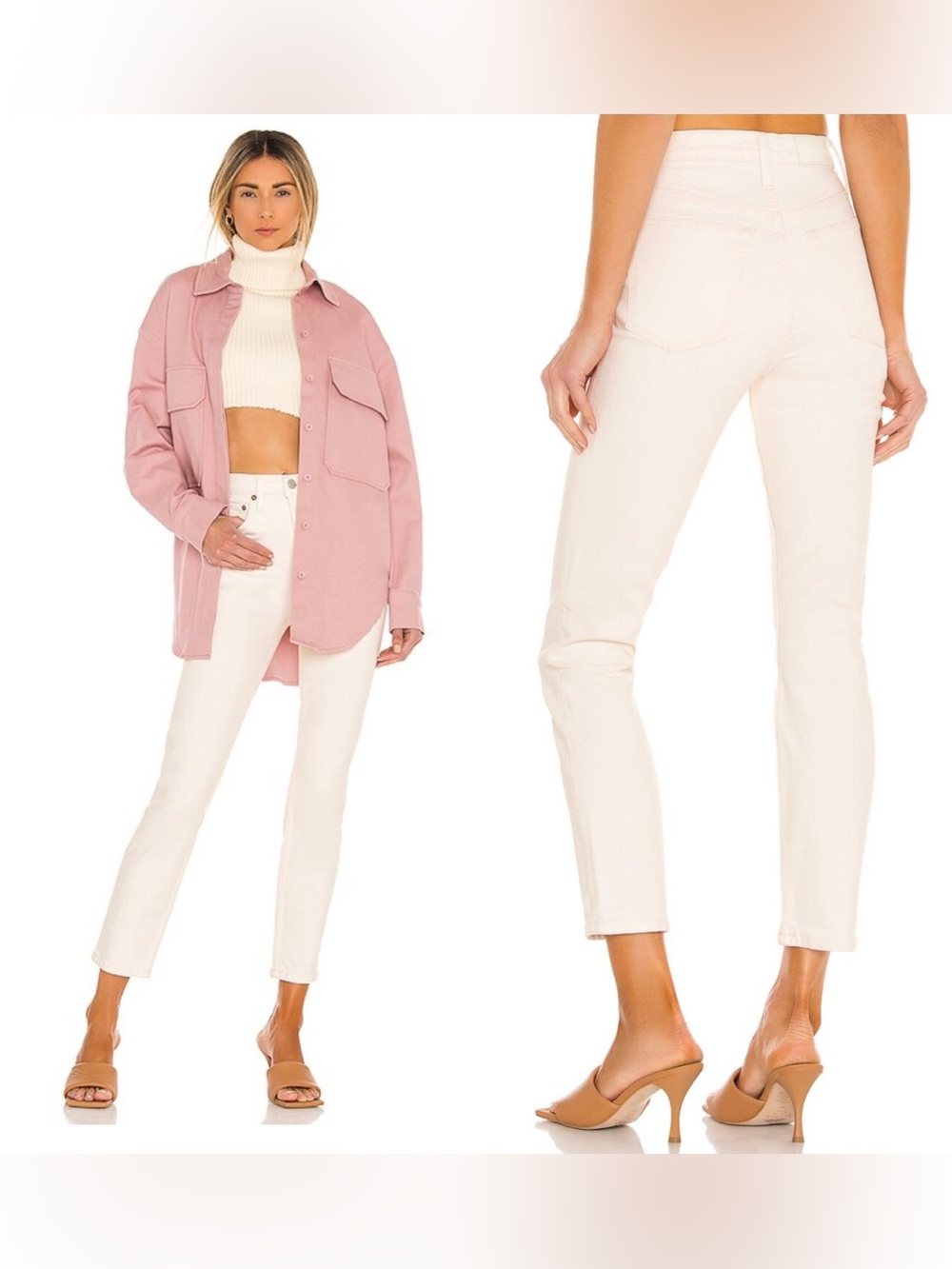 Re/Done 90s High Rise Ankle Crop In Vintage White Jeans 27